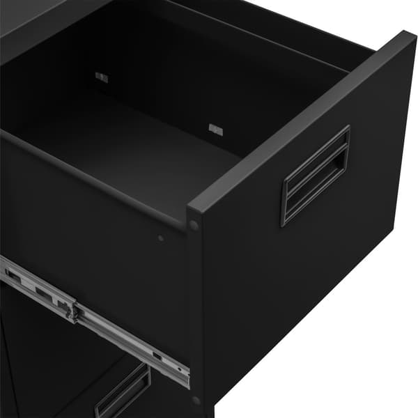 Låsbart arkivskab med 3 skuffer 62,4x46x102,8cm - sort