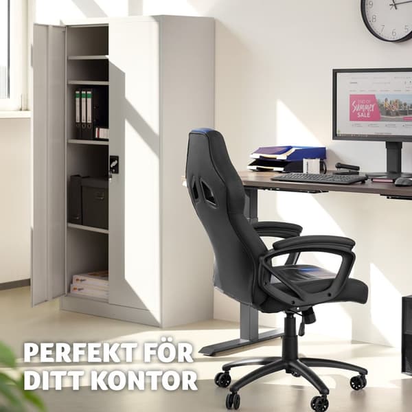 Förvaringsskåp med 5 fack 40x80x180 cm - grå