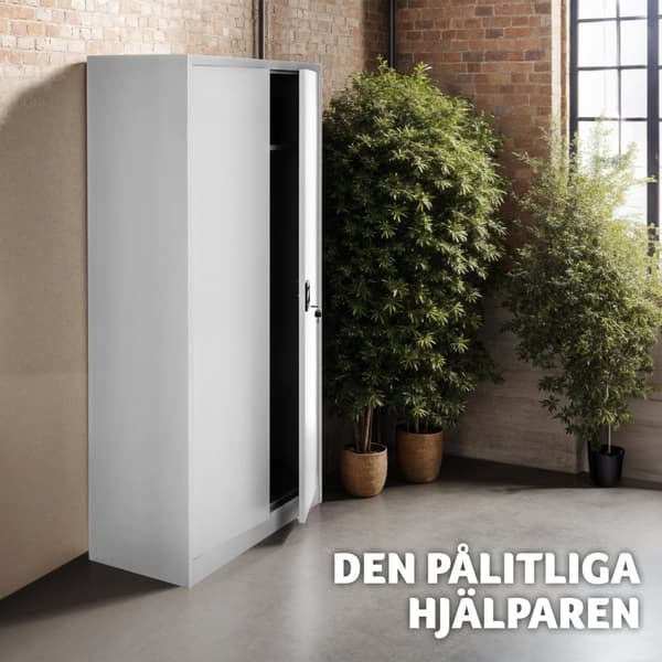 Dokumentskåp med 6 fack och stång - grå, 80 cm