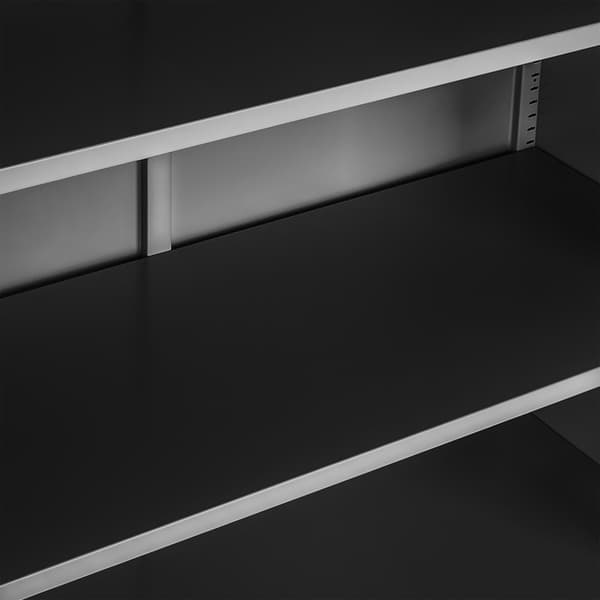Arkivskab med 2 skuffer og 3 hylder, 40 x 80 x 180 cm - sort/sort