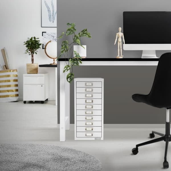 Arkivskab med 10 skuffer 28x38x60 cm hvid metal ML-design