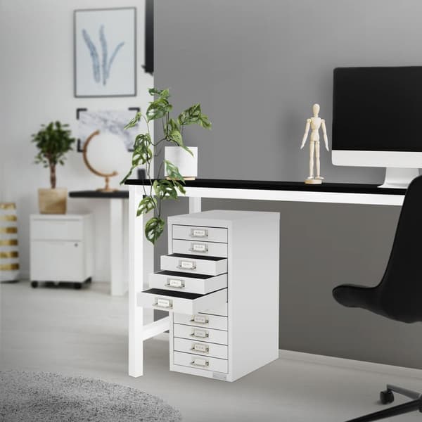 Arkivskab med 10 skuffer 28x38x60 cm hvid metal ML-design