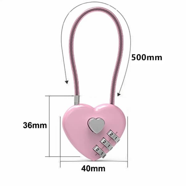 Sydän 50 cm yhdistelmälukko Riippulukko Säilytyskaappi koodilukko