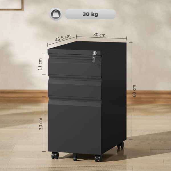 Rullecontainer, 30x43.5x60 cm, Sort