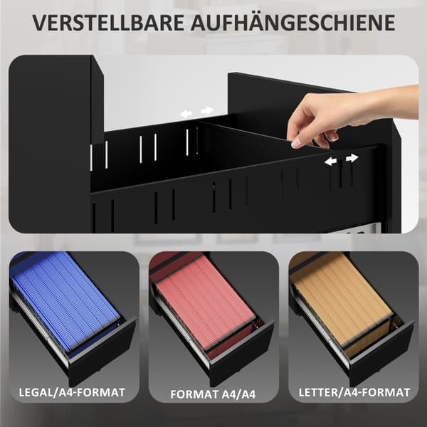 Rullecontainer, 30x43.5x60 cm, Sort
