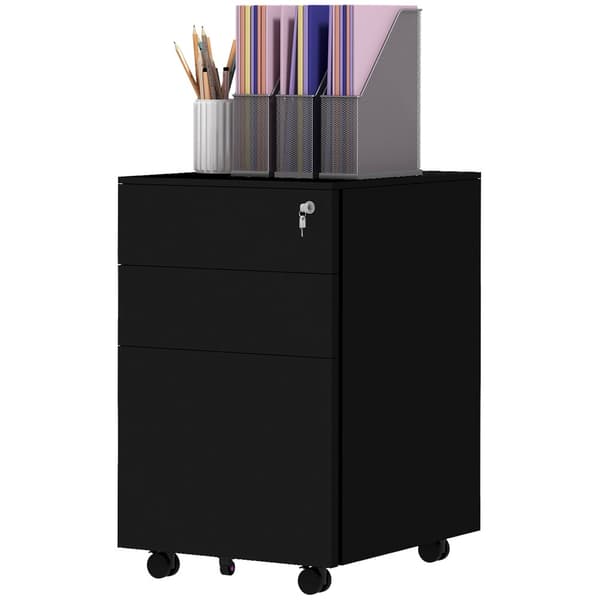 Arkivskab, 37Lx43.5Bx60H cm, Sort