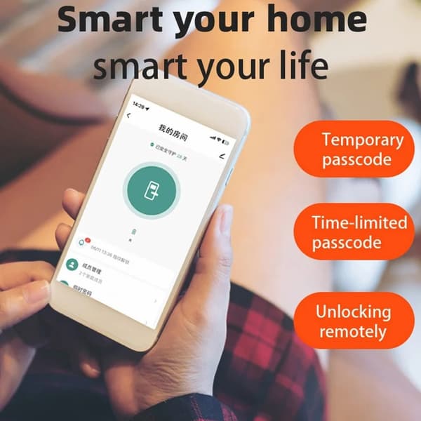 A1 Tuya WiFi Fingeravtryck Smart Dörrlås Dynamiska lösenord NFC Elektroniskt Lås