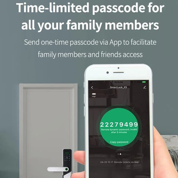 A1 Tuya WiFi Fingeravtryck Smart Dörrlås Dynamiska lösenord NFC Elektroniskt Lås