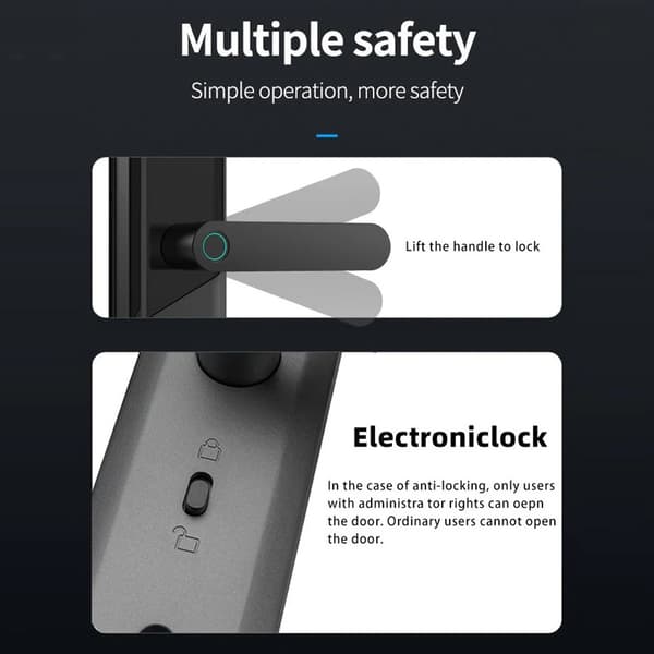A1 Tuya WiFi Fingeravtryck Smart Dörrlås Dynamiska lösenord NFC Elektroniskt Lås