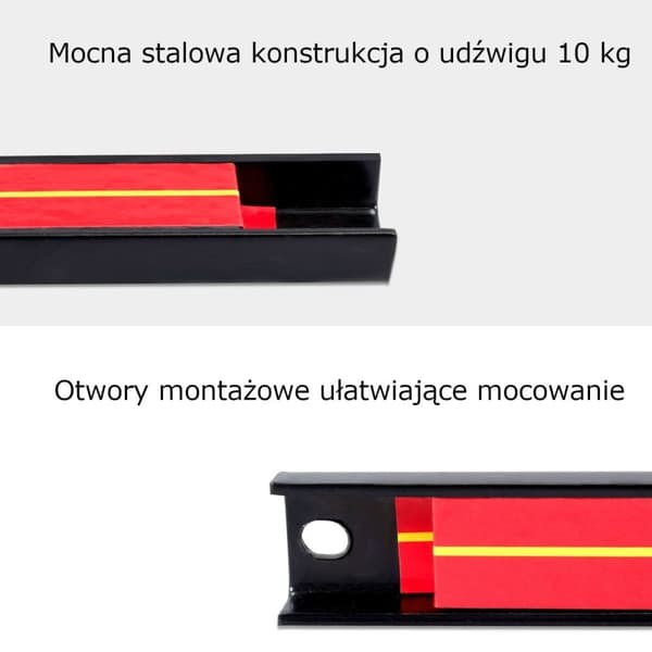 Magnetremsor för verktyg, 46x1.5x2.5 cm, röd och svart