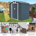 Miniatyrbillede 7 af 8: Udendørs haveopbevaringsskur, 7,0' x 4,2' x 6,1', Grå