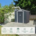 Miniatyrbillede 2 af 8: Udendørs haveopbevaringsskur, 7,0' x 4,2' x 6,1', Grå