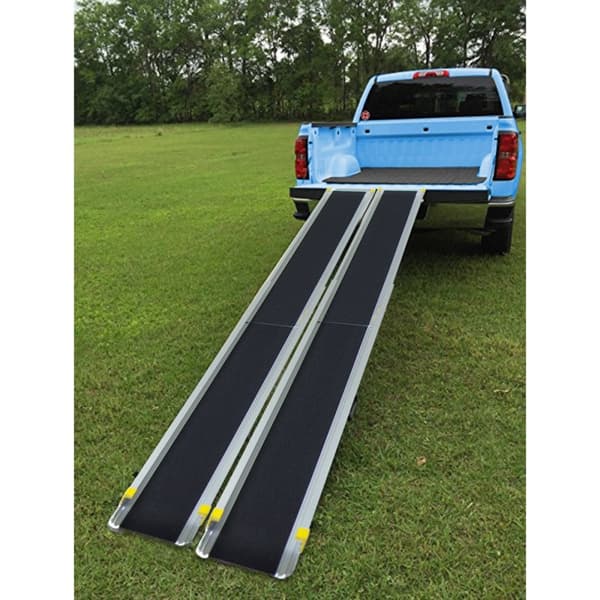 Rullstolsramp, Justerbar Halkfri Teleskopisk Aluminiumramp-7'