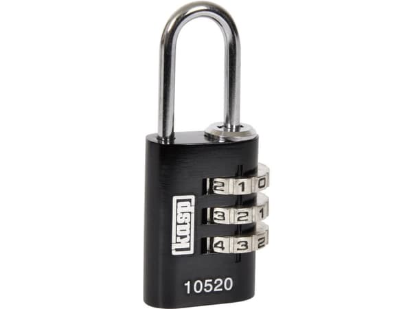 Kasp K10520BLAD Hængelås 20 mm Sort Kombinationslås