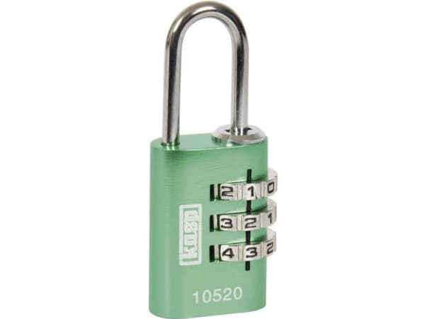 Kasp K10520GRED riippulukko 20 mm vihreä yhdistelmälukko