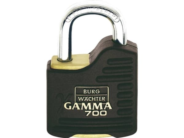 Burg Wächter Gamma 700 55 SB riippulukko messinki, musta profiili sylinterilukko