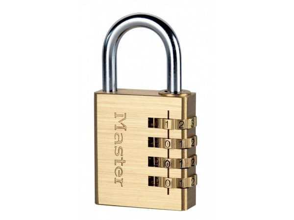 MASTER LOCK 604EURD, Perinteinen riippulukko, Yhdistelmälukko, Oma säilytystila, Säilytyskaappi, Työkalulaatikko, Messinki, Hopea, Alumiini, Messinki