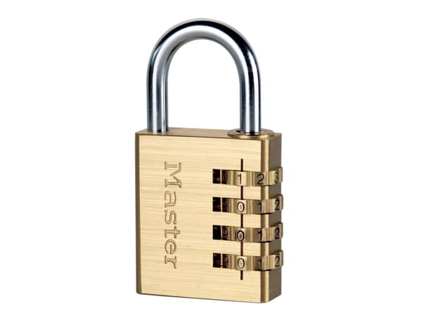 MASTER LOCK 604EURD, Perinteinen riippulukko, Yhdistelmälukko, Oma säilytystila, Säilytyskaappi, Työkalulaatikko, Messinki, Hopea, Alumiini, Messinki