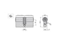 Miniatyrbild 4 av 5: BASI 5201-0530-0034, Europrofilcylinder, Kromfärgad, 3 styck, 334 g, 1,5 cm