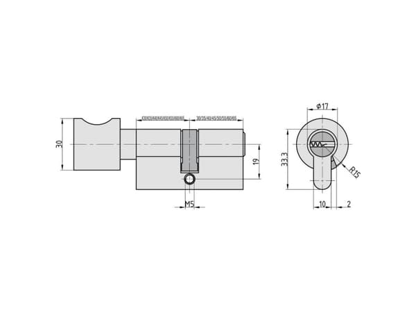 BASI BM5030-1030, Europrofilcylinder, Silver, 3 styck, 418 g