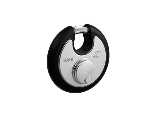 BASI 6100-7021-1SCHW, Konventionellt hänglås, Tangentlås, Lika låsning, Svart, Silver, Rostfritt stål, Härdat stål