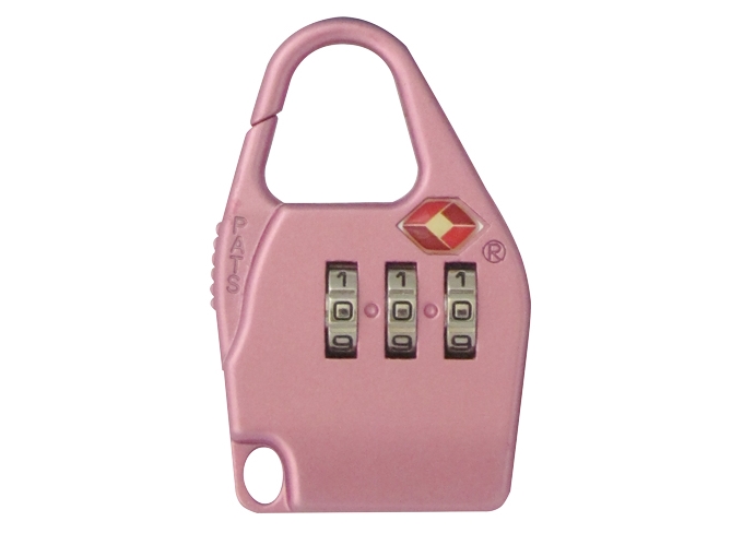 Rieffel RG256, Konventionellt hänglås, Kombinationslås, Resväska, Rosa, Zink, 3 siffror