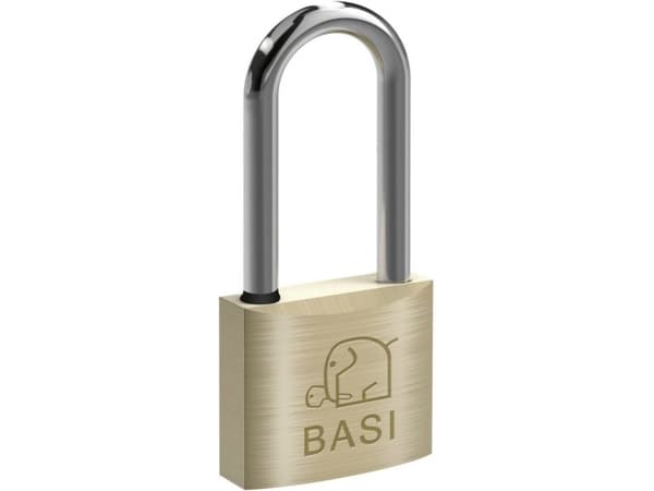 BASI 6121-3001-3005, Perinteinen riippulukko, Avainlukko, Sarjoitettu avain, Messinki, Messinki, Karkaistu teräs