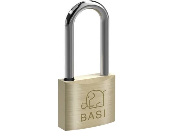 BASI 6121-3001-3005, Perinteinen riippulukko, Avainlukko, Sarjoitettu avain, Messinki, Messinki, Karkaistu teräs