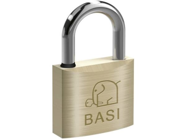 BASI 6120-4001-4005, Perinteinen riippulukko, Avainlukko, Sarjoitettu avain, Messinki, Hopea, Messinki, Karkaistu teräs