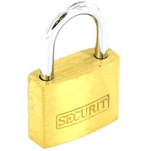 Securit Hængelås i messing med 3 nøgler Brass 25mm