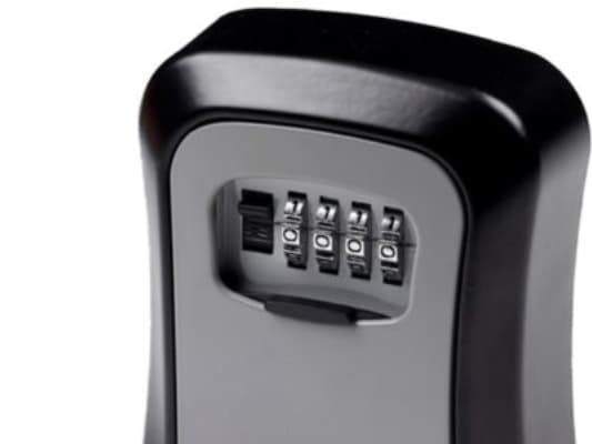 Habo nøgleboks m/ kodelås - vægmonteret sort/grå lak 103 kombilås.