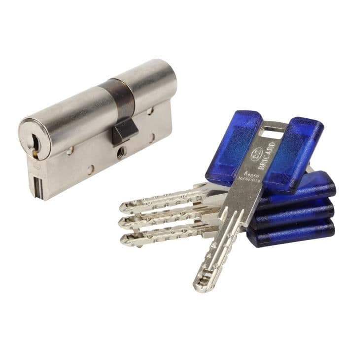 BRICARD CHIFRAL S2 17421 Cylinder 30 + 40 mm dobbeltindgang forniklet sikkerhedsniveau 6