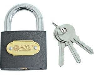 MEGA 65mm hardened cast iron padlock - 24475