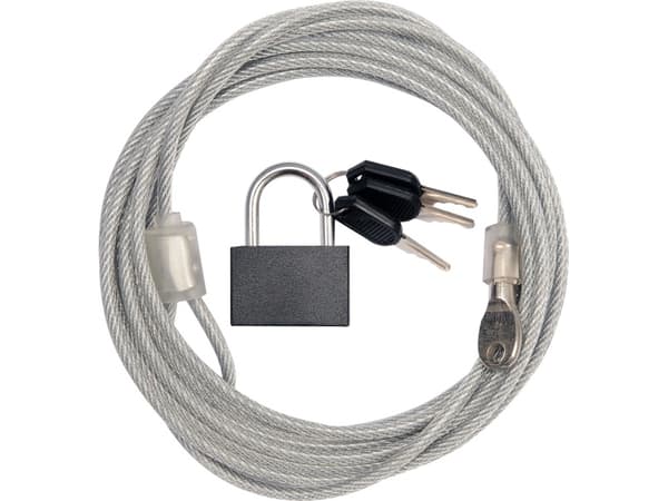 Vorel Stålkabel 4mm 3m med hengelås 3 nøkler (77815)