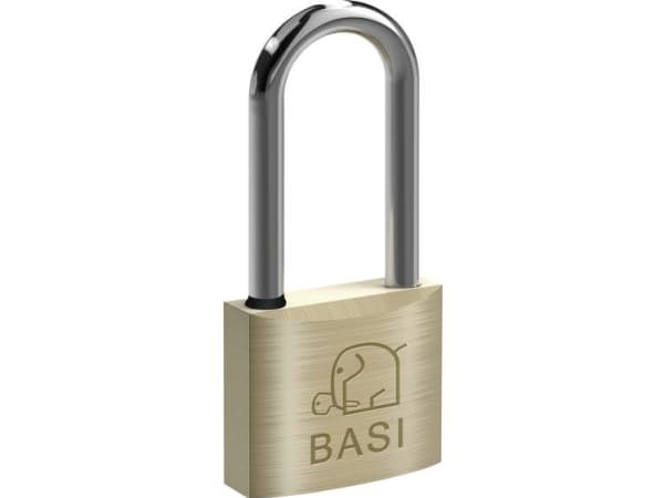 BASI 6122-3001-3006, Perinteinen riippulukko, Avainlukko, Sarjoitettu avain, Messinki, Messinki, Karkaistu teräs