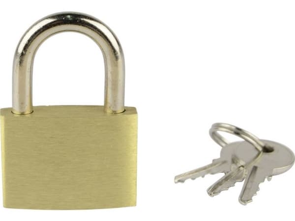 Brüder Mannesmann M 413-30 hänglås 25 mm olika guldgula nyckellås