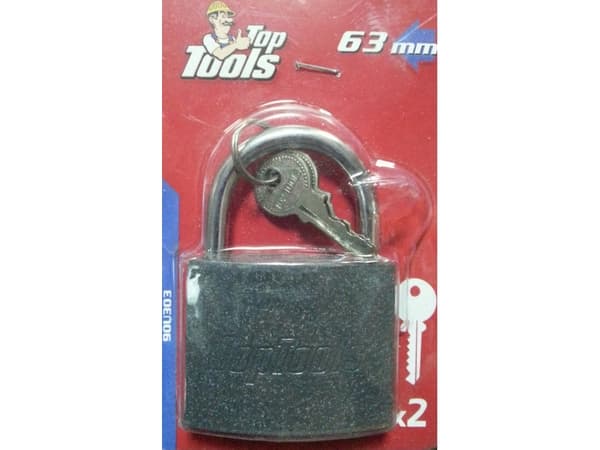 Top Tools Cast iron padlock 60mm with 2 keys 90U303