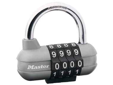 MASTER LOCK 1520EURD, Perinteinen riippulukko, Yhdistelmälukko, Yleisavaimellinen, Musta, Ruostumaton teräs, Metalli, Karkaistu teräs