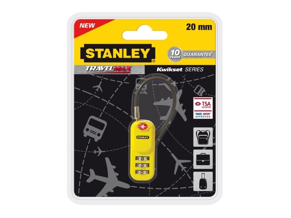 Stanley S742-061, Kombinationslås, Vinyl, Zink stål, Gul