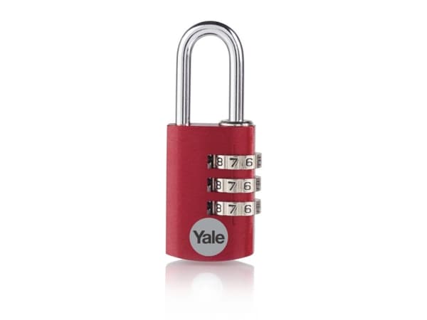 Yale YE3CB/38/131/1/CO, Perinteinen riippulukko, Yhdistelmälukko, Punainen, Alumiini, Terästä, U-muotoinen