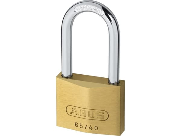 ABUS 65/40HB40 KD, Perinteinen riippulukko, Avainlukko, Ei-sarjoitettu avain, Messinki, Messinki, Karkaistu teräs