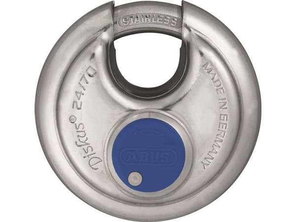 ABUS Diskus 24IB/70, Kiekkolukko, Avainlukko, Ei-sarjoitettu avain, Ruostumaton teräs, Ruostumaton teräs, Ruostumaton teräs