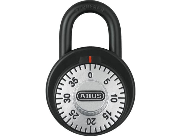 ABUS 78/50 B/DFNLI, Konventionellt hänglås, Kombinationslås, Huvudnyckel, Svart, Silver, Härdat stål, U-format