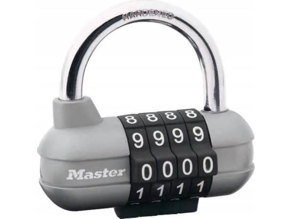 MASTER LOCK 1520EURD, Konventionellt hänglås, Kombinationslås, Huvudnyckel, Svart, Rostfritt stål, Metall, Härdat stål