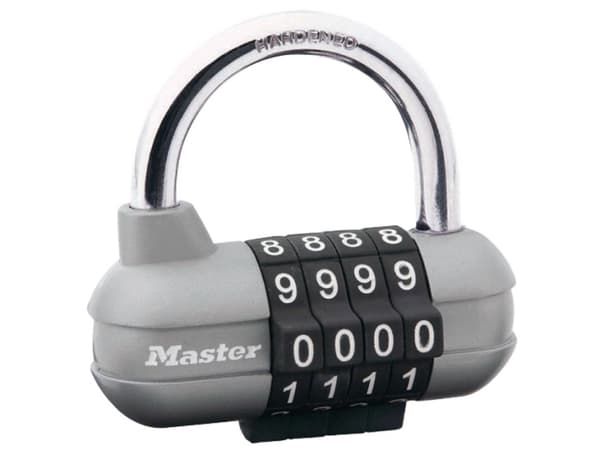MASTER LOCK 1520EURD, Perinteinen riippulukko, Yhdistelmälukko, Yleisavaimellinen, Musta, Ruostumaton teräs, Metalli, Karkaistu teräs