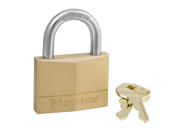 MASTER LOCK 140EURD, Perinteinen riippulukko, Avainlukko, Ei-sarjoitettu avain, Säilytyskaappi, Työkalulaatikko, Messinki, Hopea, Messinki