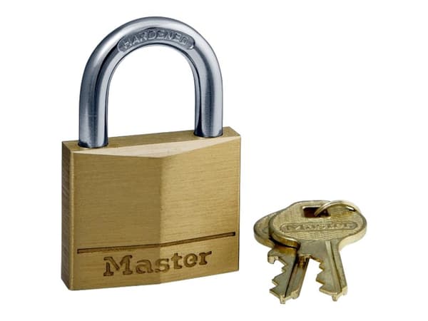 MASTER LOCK 140EURD, Perinteinen riippulukko, Avainlukko, Ei-sarjoitettu avain, Säilytyskaappi, Työkalulaatikko, Messinki, Hopea, Messinki