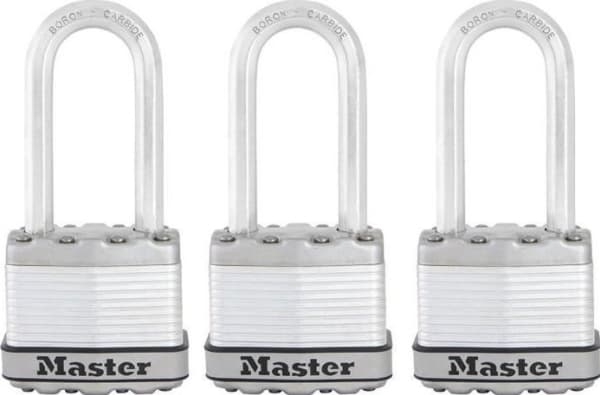 MASTER LOCK M1EURTRILH, Perinteinen riippulukko, Avainlukko, Sarjoitettu avain, Aita, Autotalli, Portti, Shed, Säilytyskaappi, Työkalulaatikko, Works