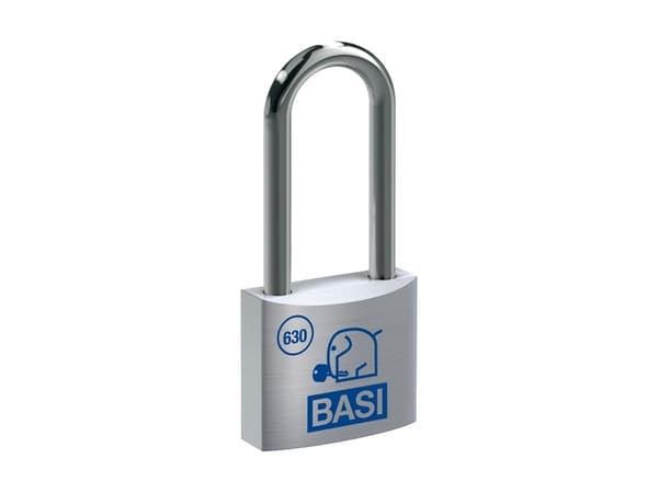 BASI 6302-3001-3003, Konventionellt hänglås, Tangentlås, Lika låsning, Silver, Gjuten aluminium, Härdat stål