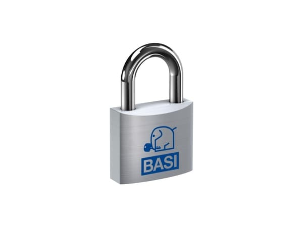 BASI 6300-2500, Konventionellt hänglås, Tangentlås, Lika låsning, Silver, Gjuten aluminium, Härdat stål